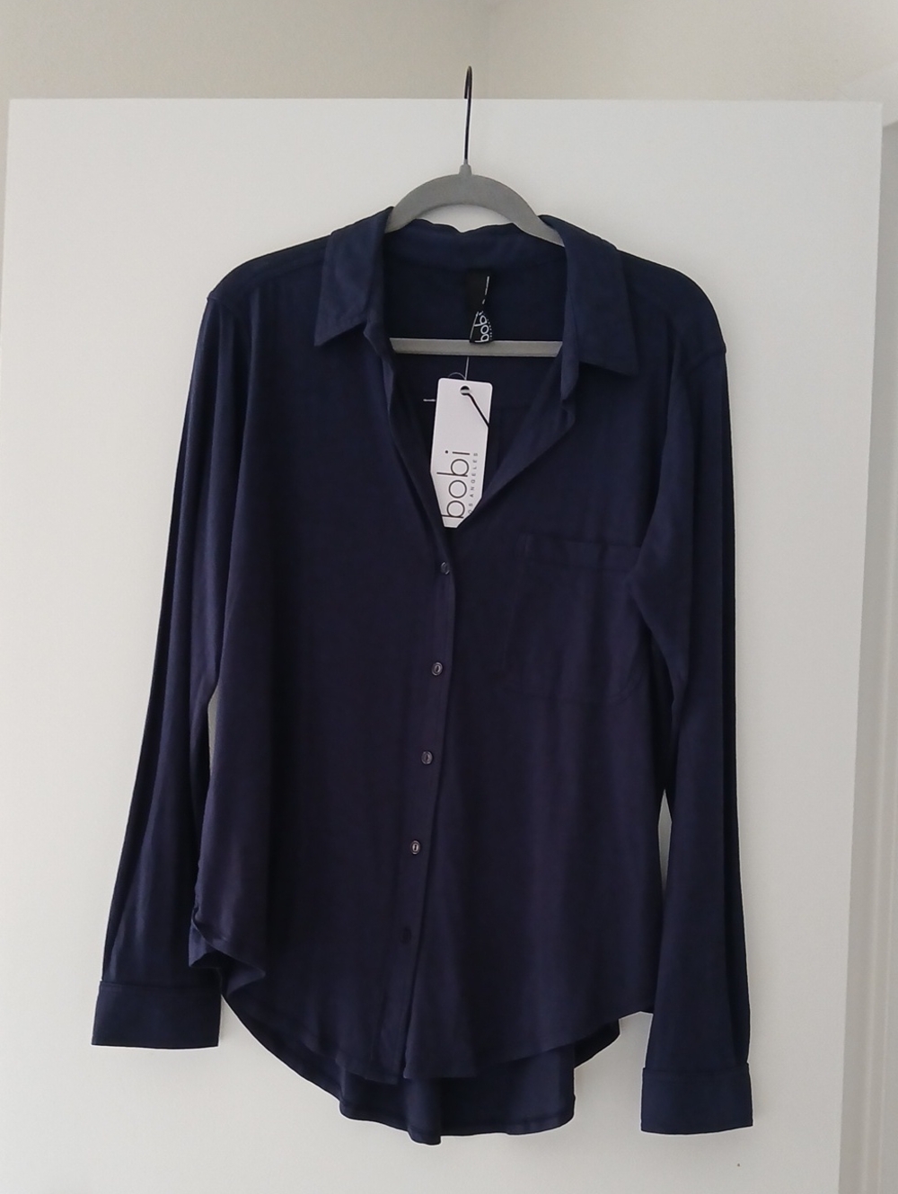 Bobi Navy Button-Down Long Sleeve Shirt Nwt Xl